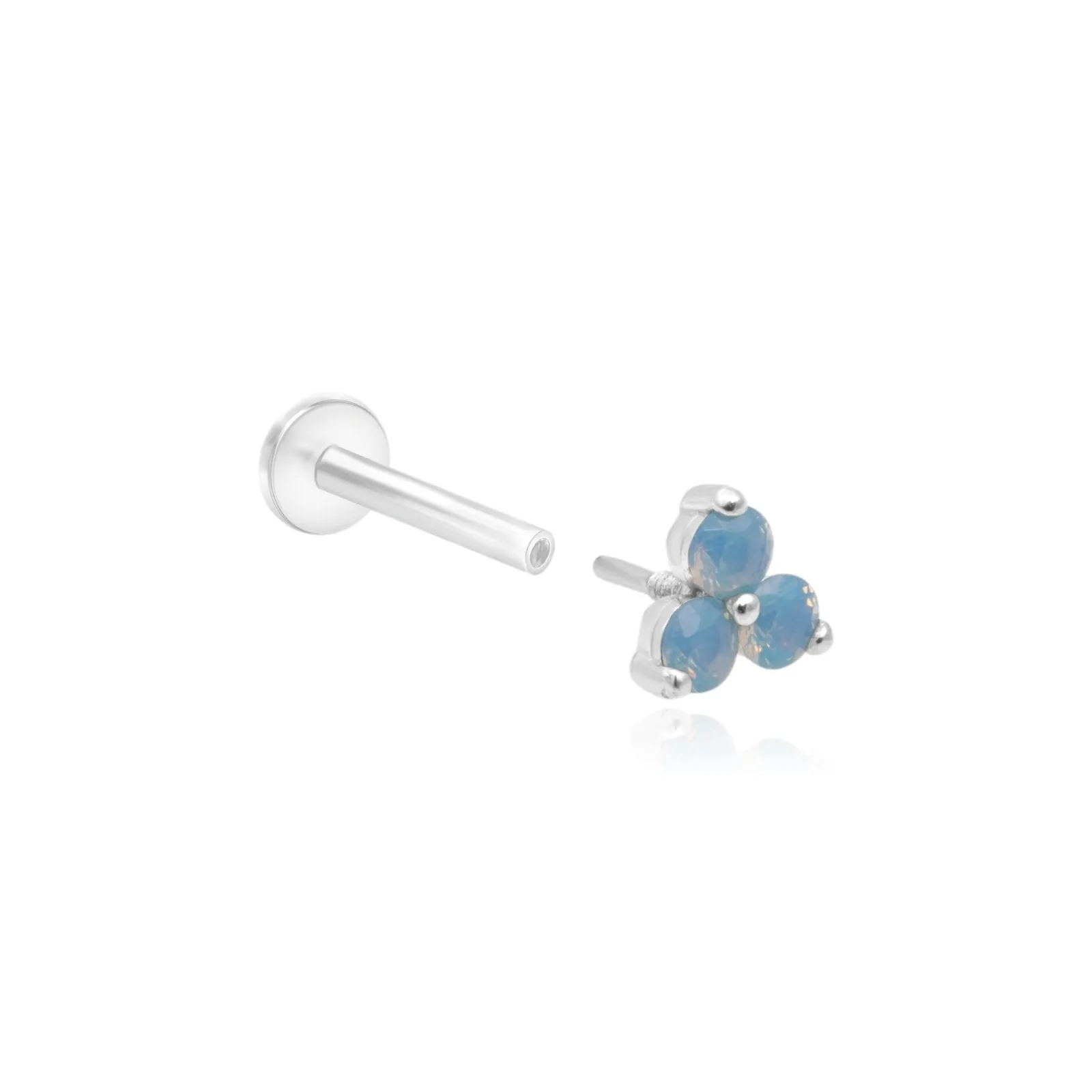 Blue Opal Cluster Stud Earring