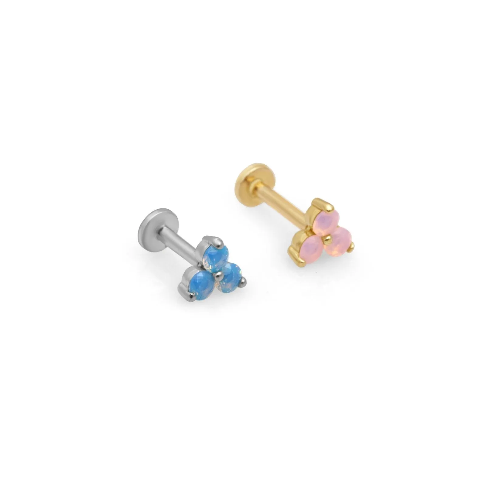 Blue Opal Cluster Stud Earring