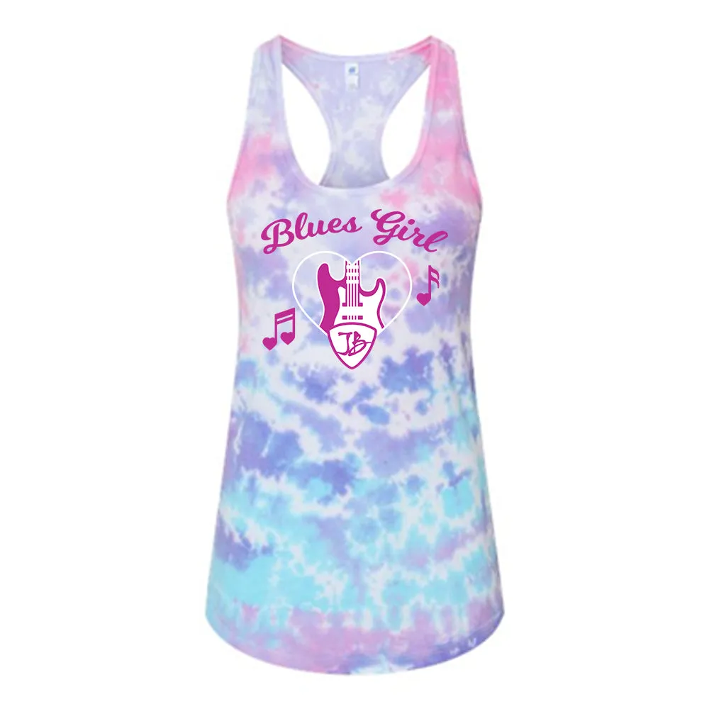 Blues Girl Tie Dye Racerback Tank Top (Women)