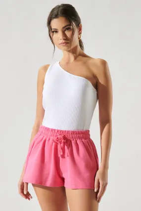 Brighter Days One Shoulder Ribbed Knit Top