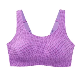 Brooks Dare Scoopback Run Bra in Heliotrope Texture Print