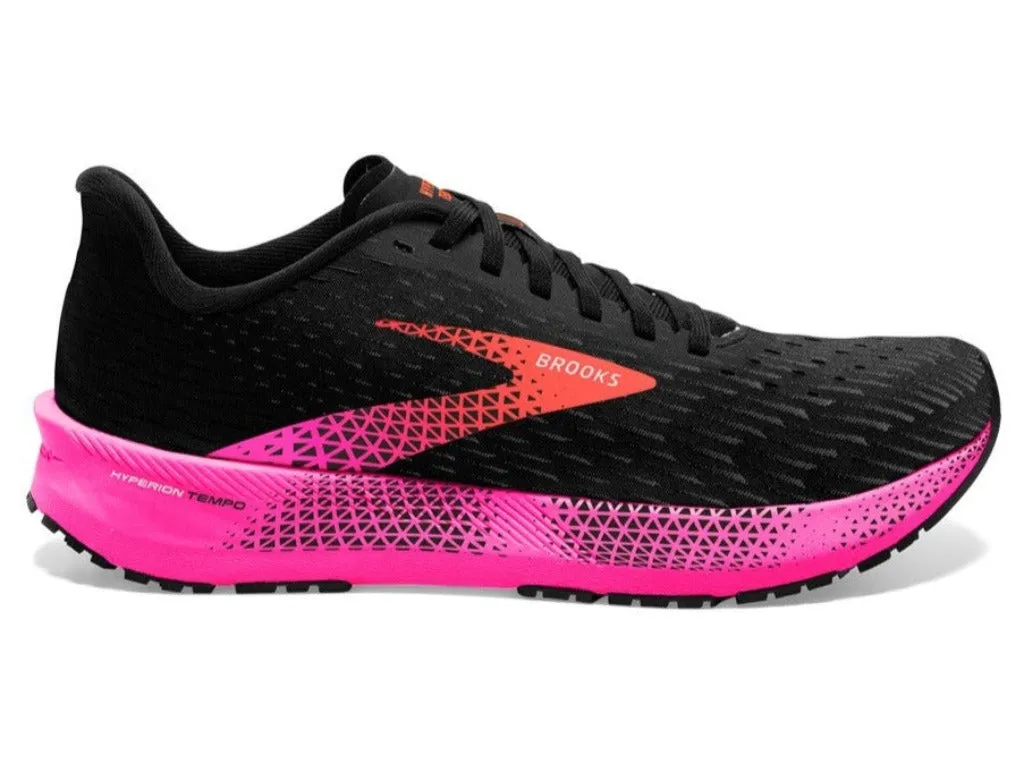 Brooks Hyperion Tempo (B Width) in Black, Pink, and Hot Coral for Women