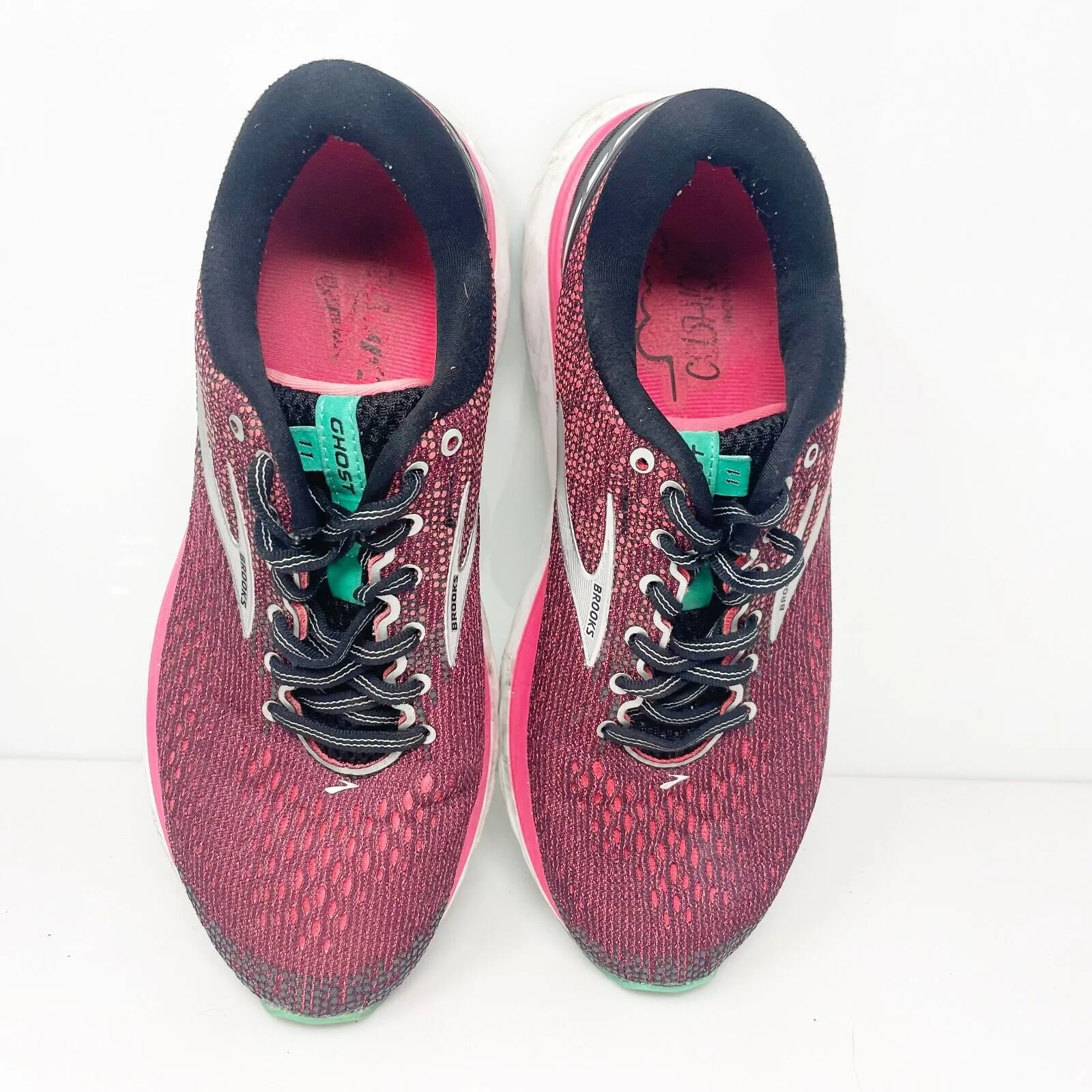 Brooks Womens Ghost 11 1202771B017 Red Running Shoes Sneakers Size 9 B