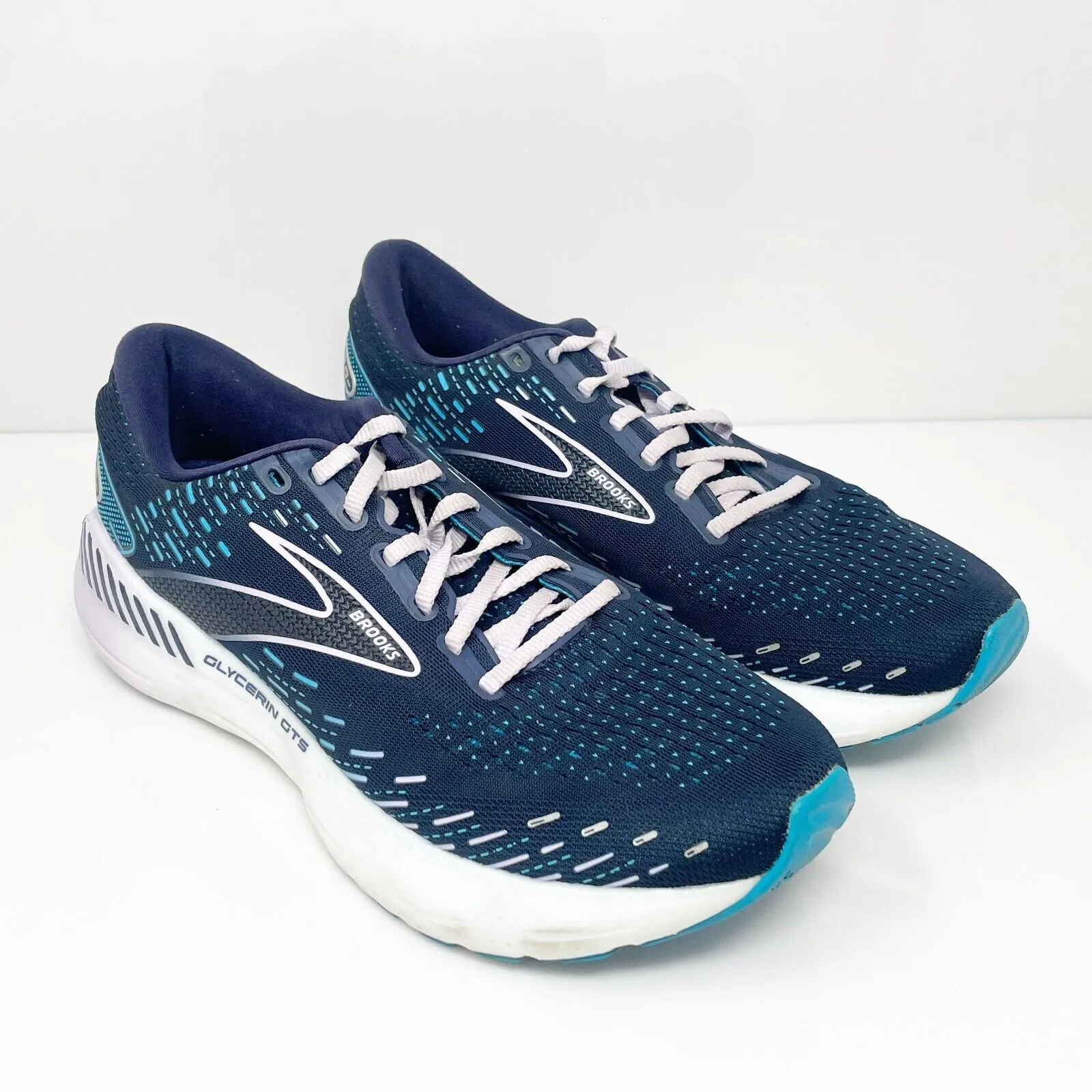 Brooks Womens Glycerin GTS 20 1203701B499 Blue Running Shoes Sneakers Size 10 B