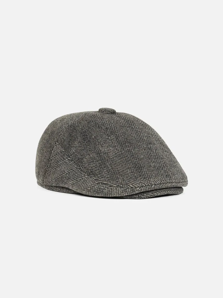 Brown & Black Flat Cap - FAC22-057