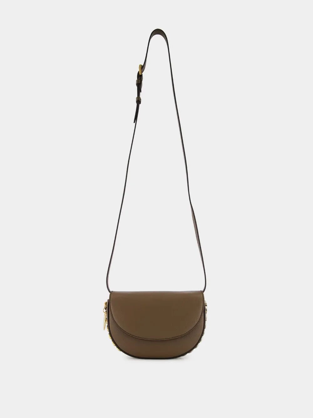 Brown Logo Charm Shoulder Bag