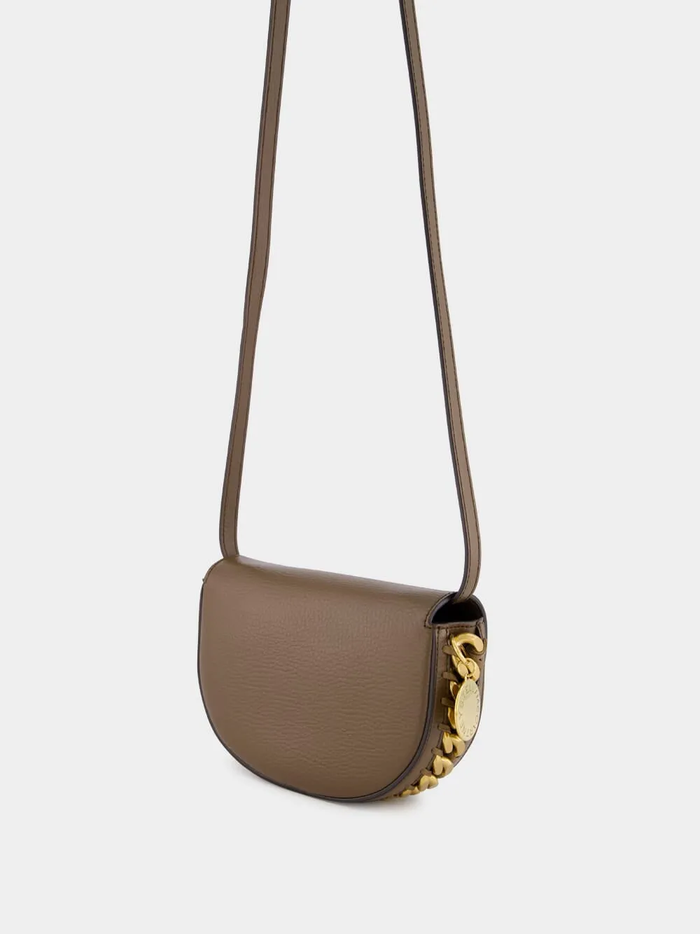 Brown Logo Charm Shoulder Bag