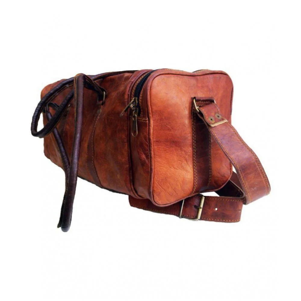 Brown Solid Duffle Bag