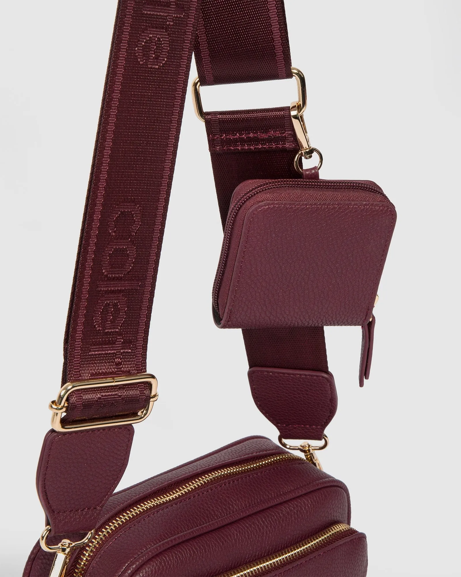 Burgundy And Gold Amalia Crossbody Bag