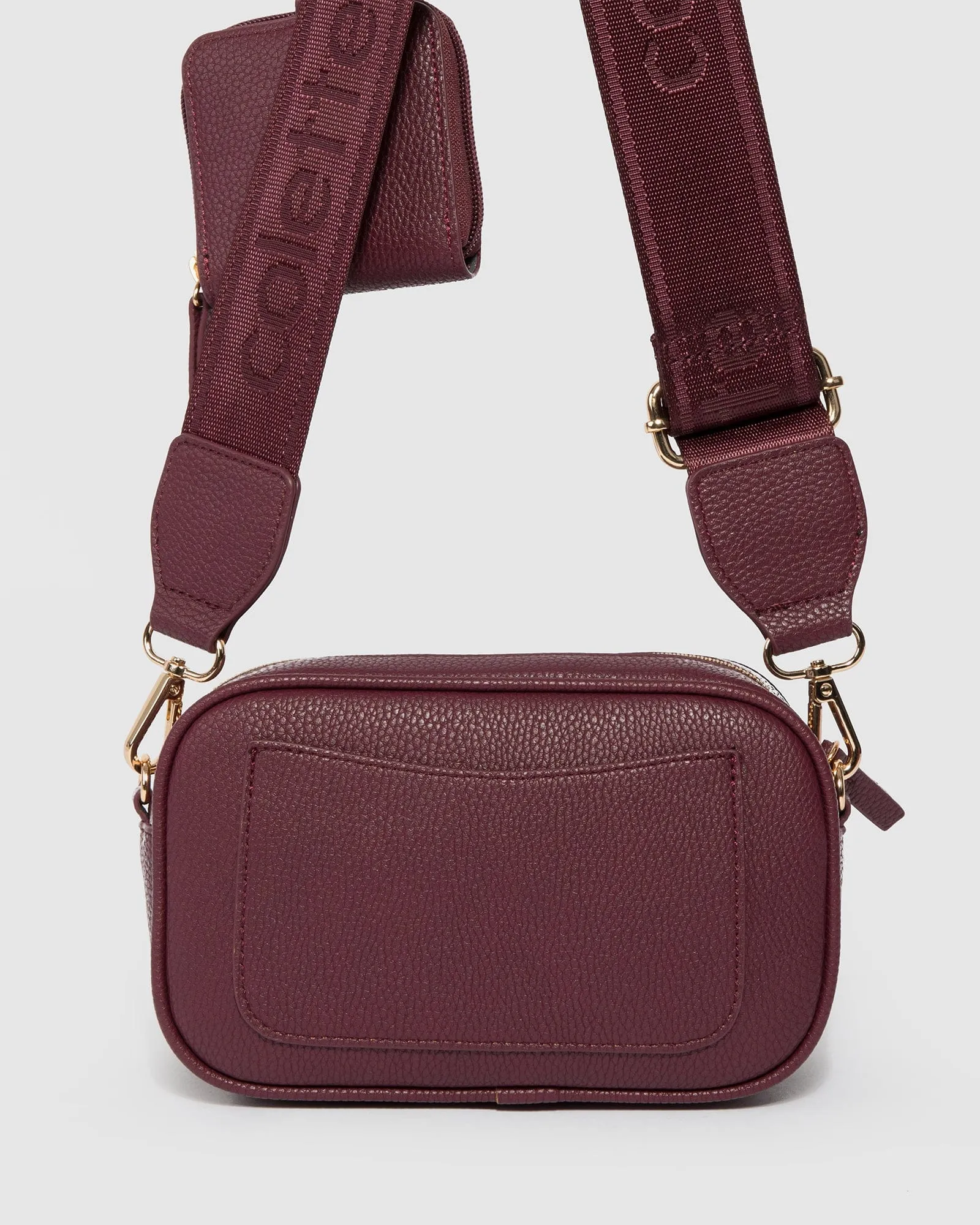 Burgundy And Gold Amalia Crossbody Bag