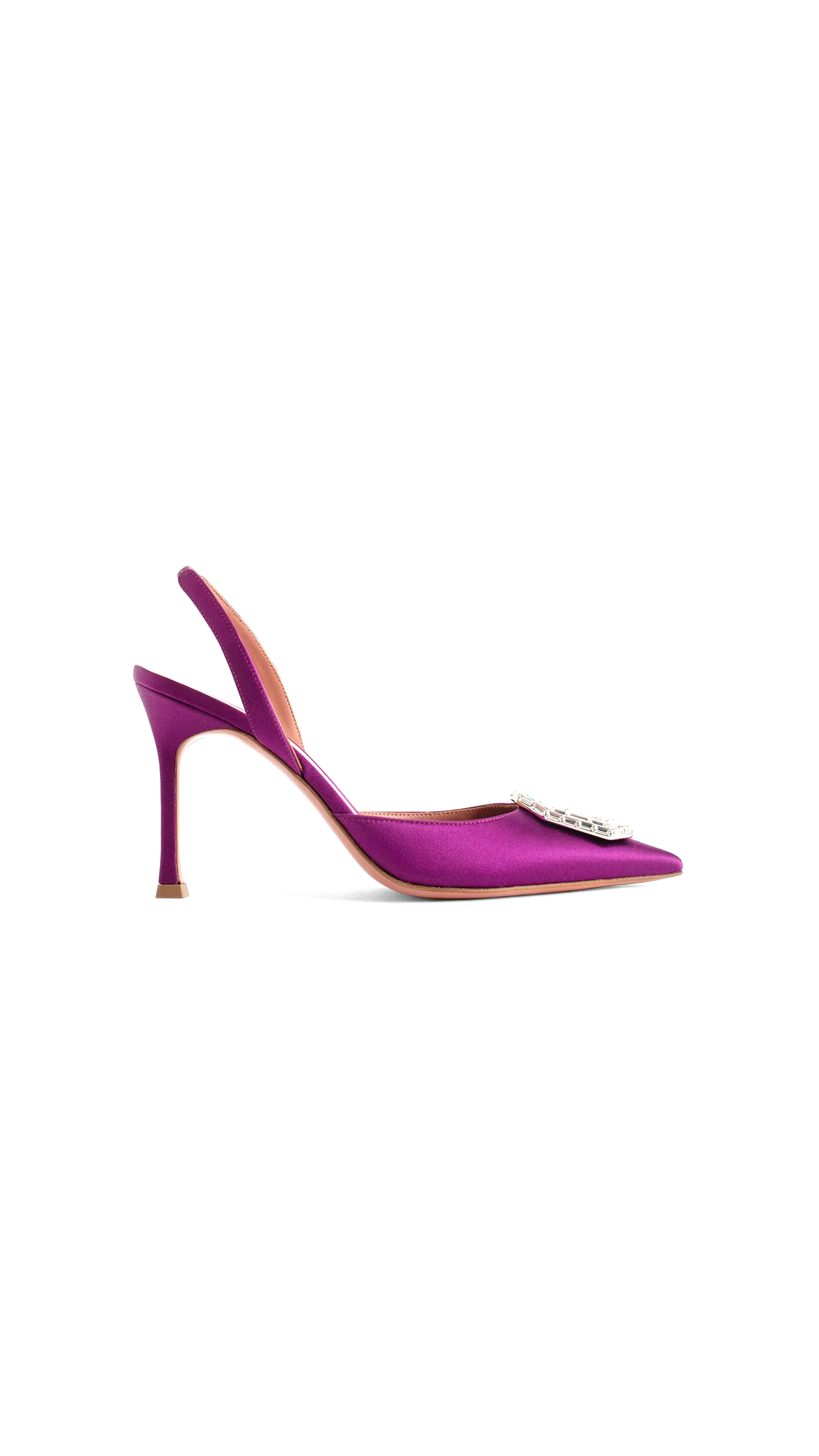 Camelia Satin Slingback Shoes - Amethyst