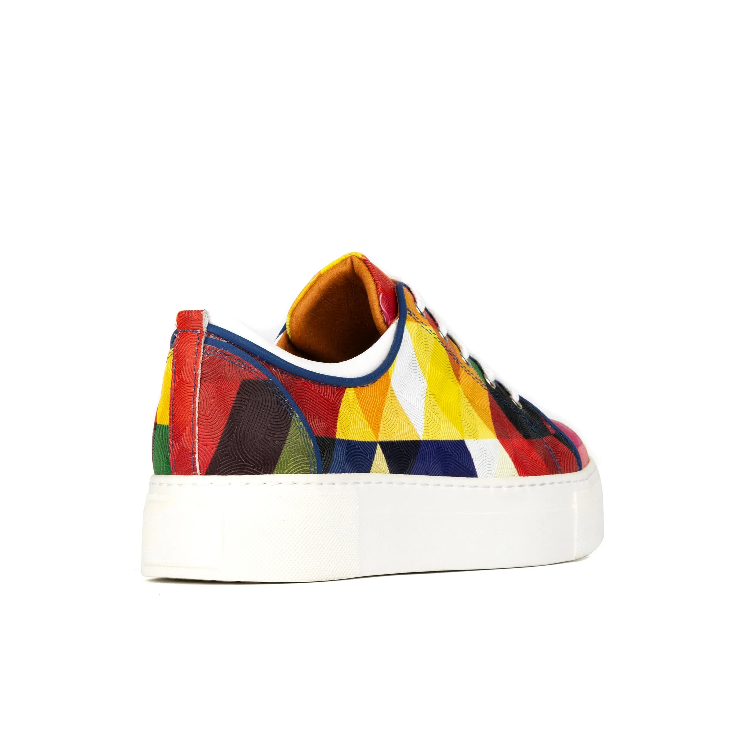 CAMILA RETRO - Women's white sole leather trainer in bright colours