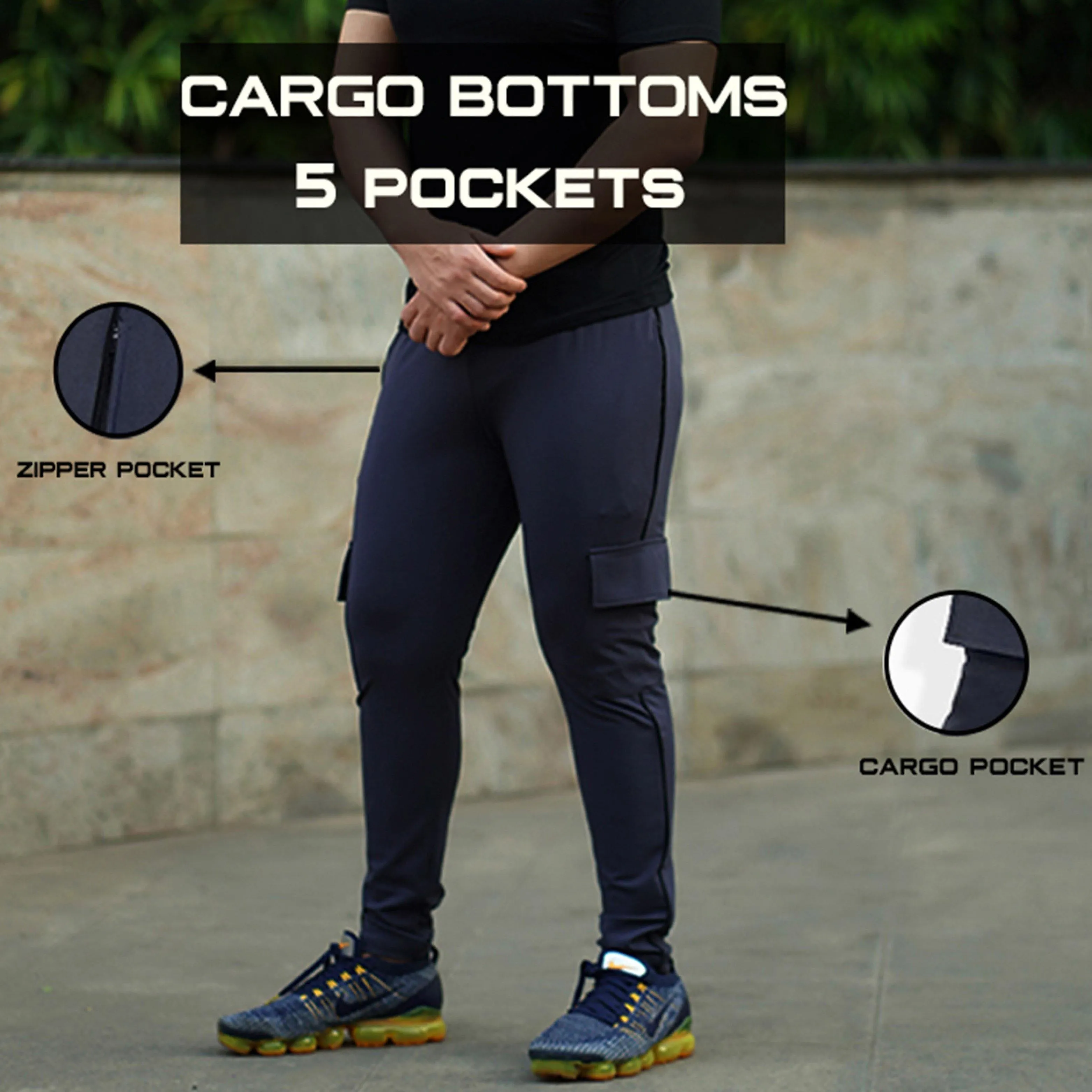 Shadow Grey Cargo Joggers with 5 Pockets on Sale