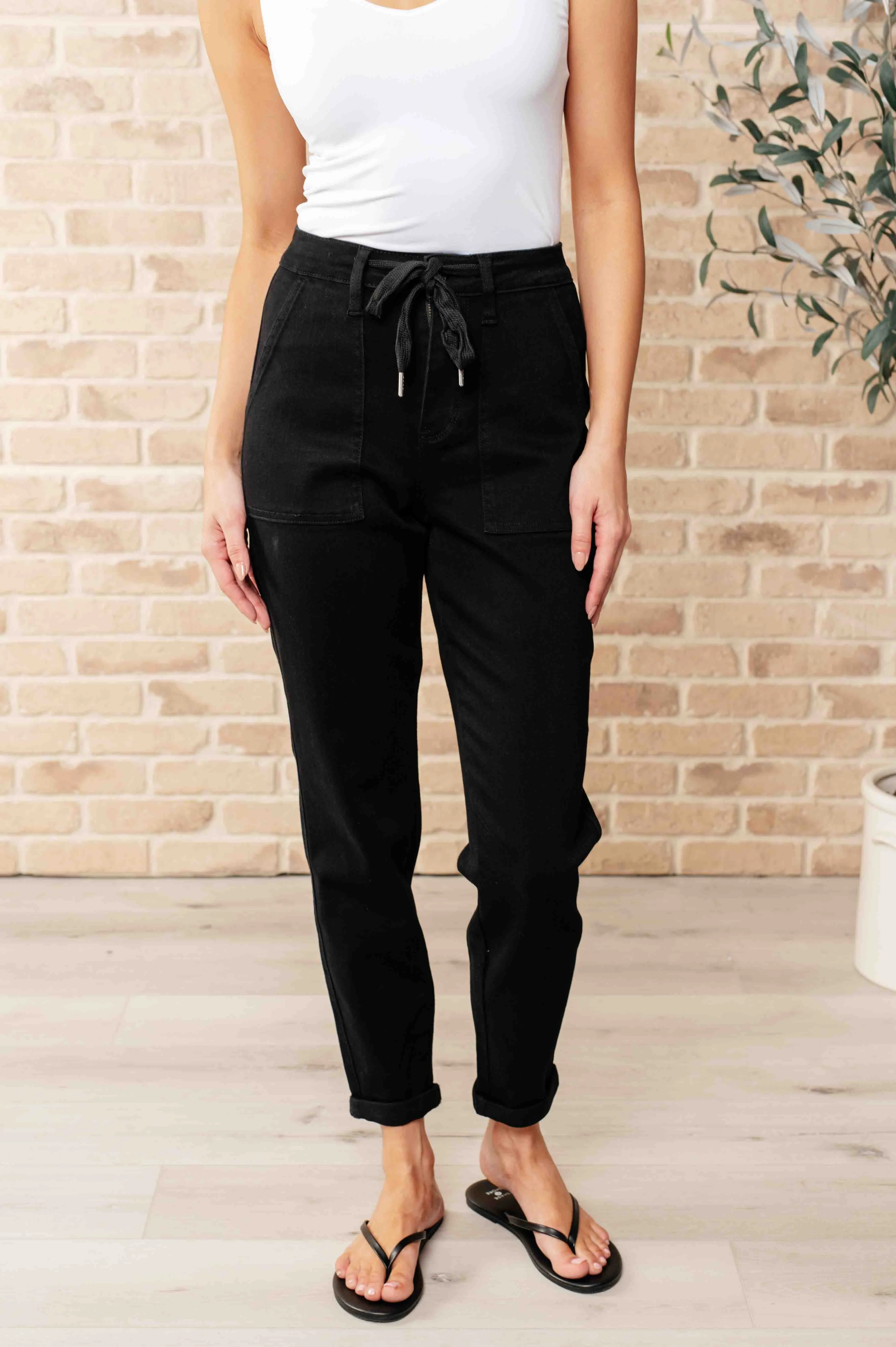 Carmen Black Double Cuff Joggers