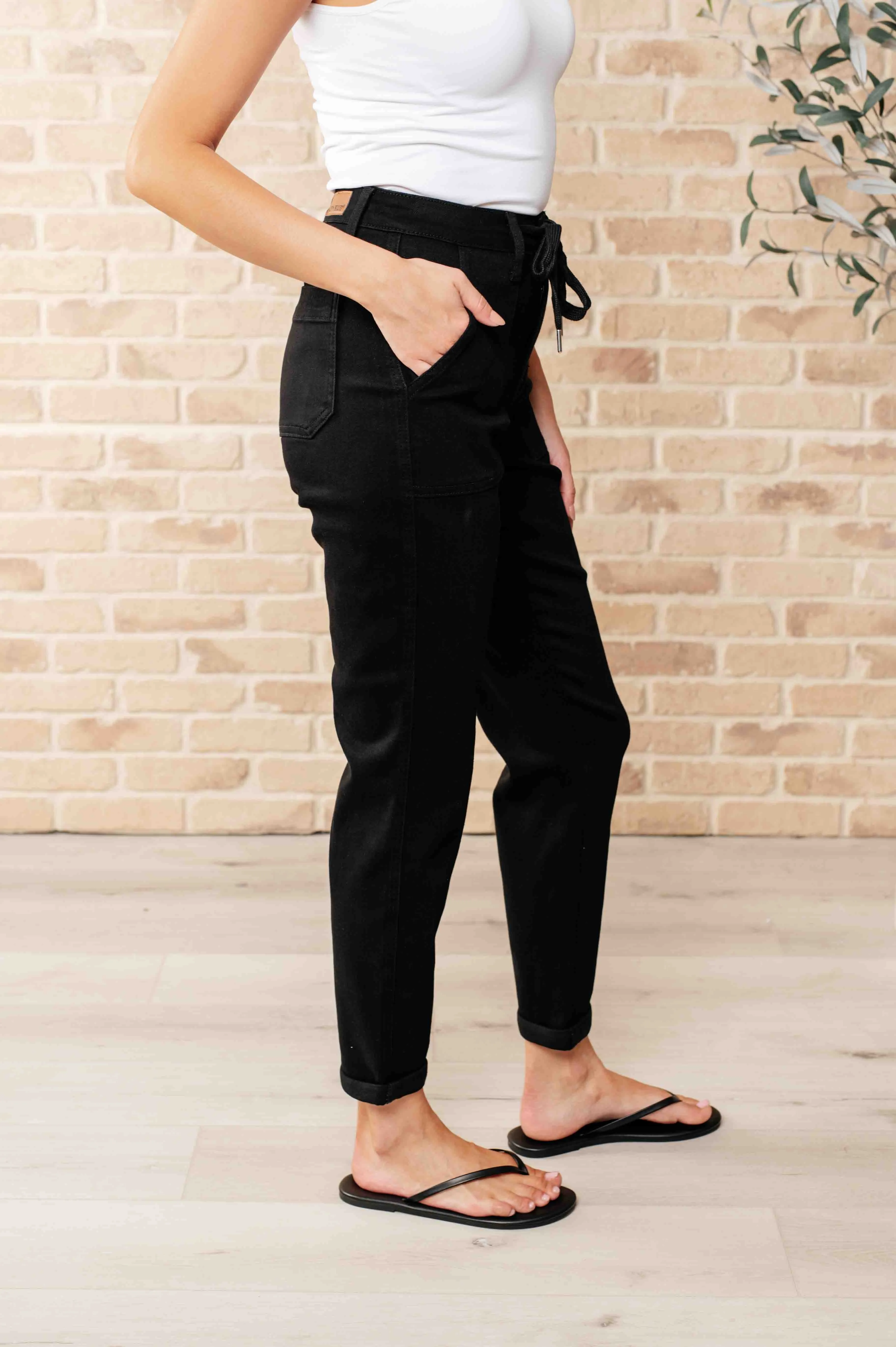 Carmen Black Double Cuff Joggers