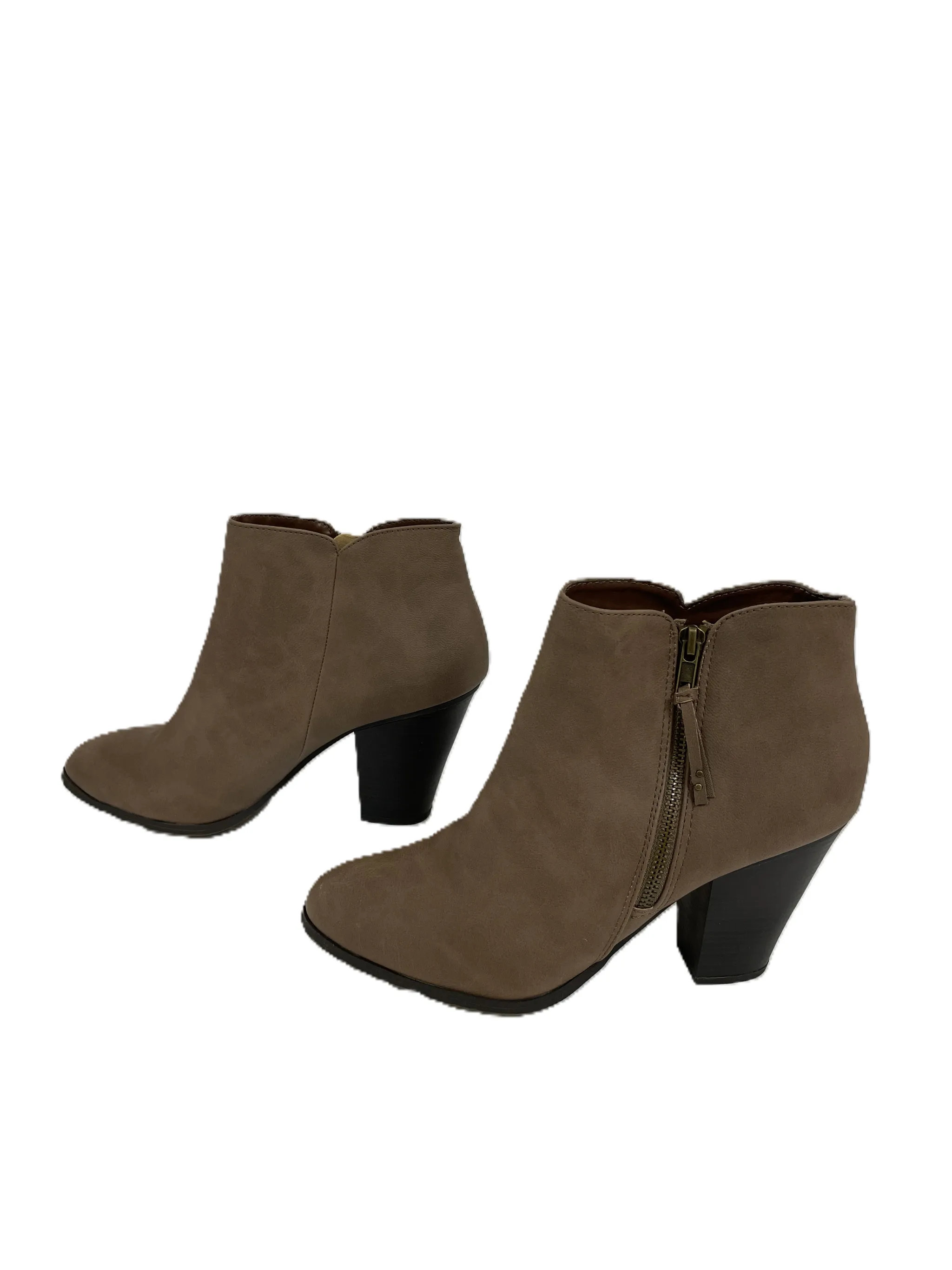 Charlotte Russe Taupe Ankle Heel Boots Size 10