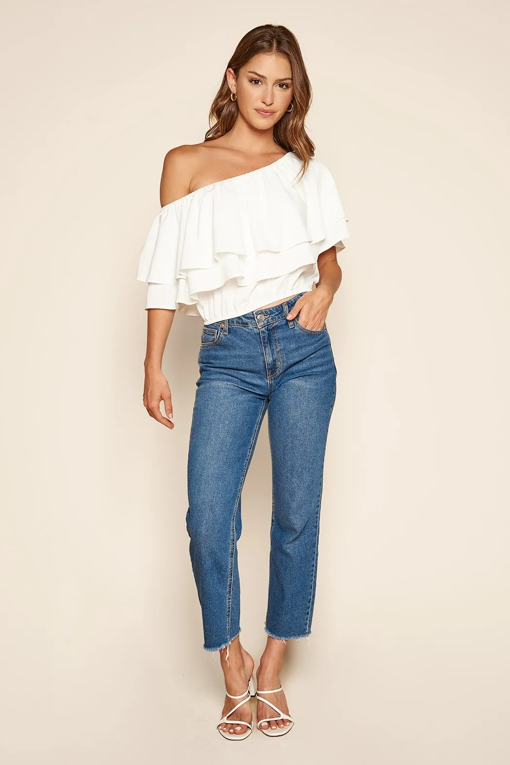 Charmer One Shoulder Ruffle Top