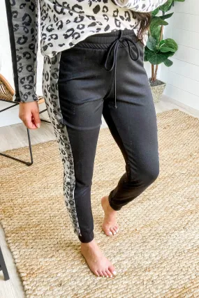 Cheetah Print Joggers in Black, Ivory, and Charcoal