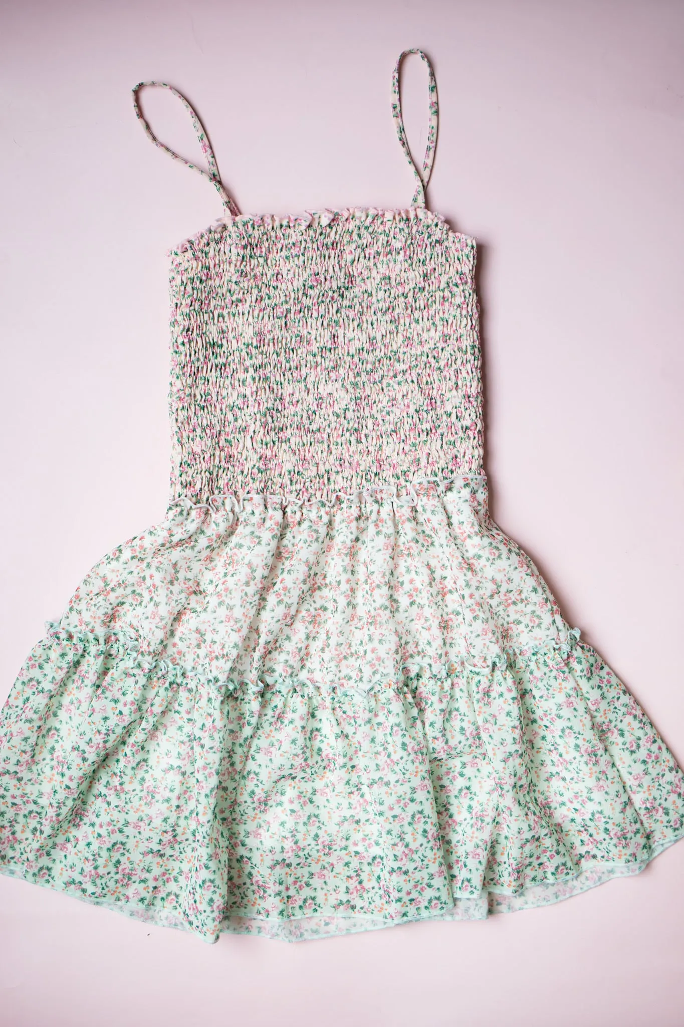 Chiffon Tiered Dress| Multi Micro Floral