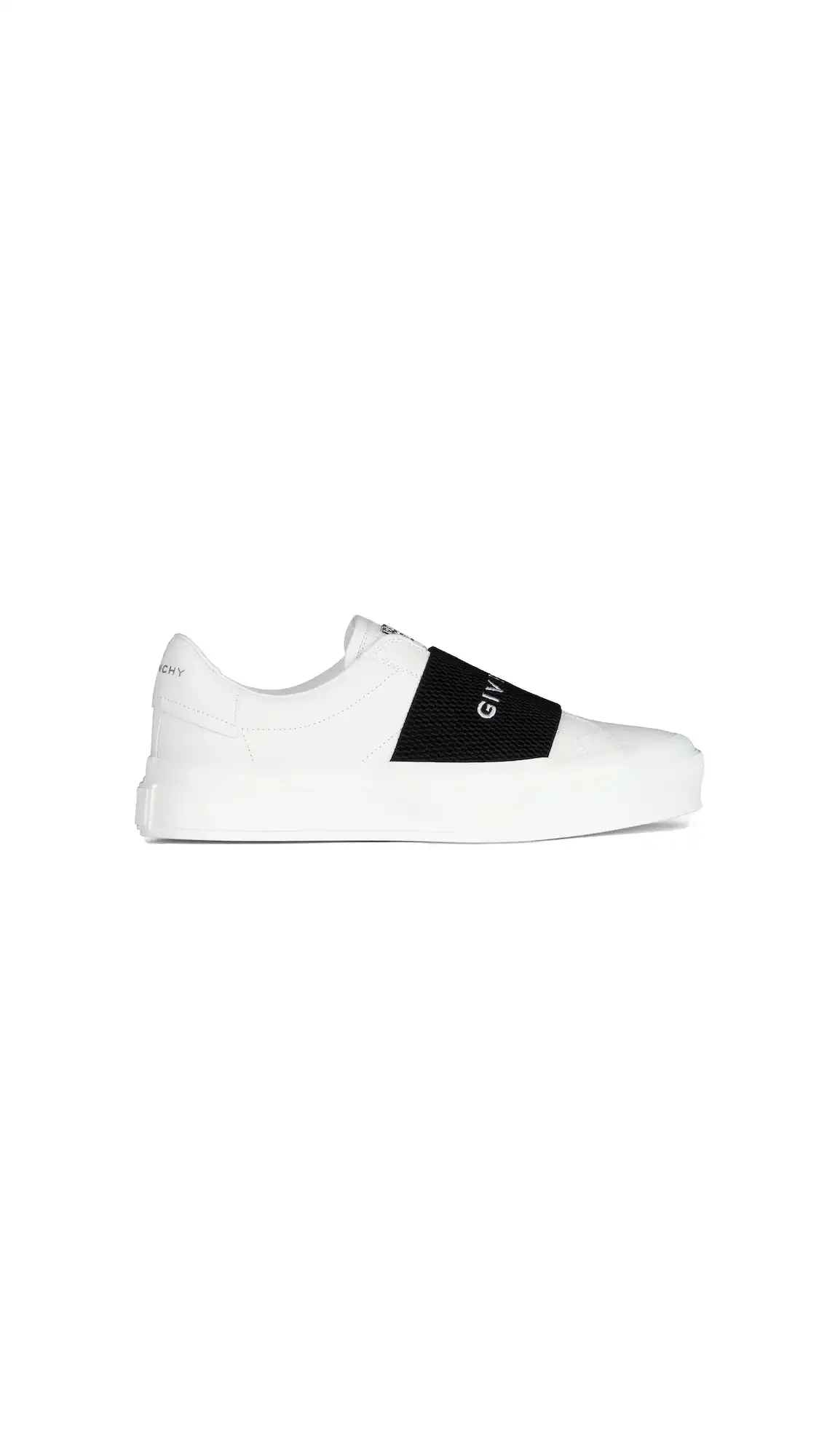 Sporty White Leather Sneakers With Strap in City Style