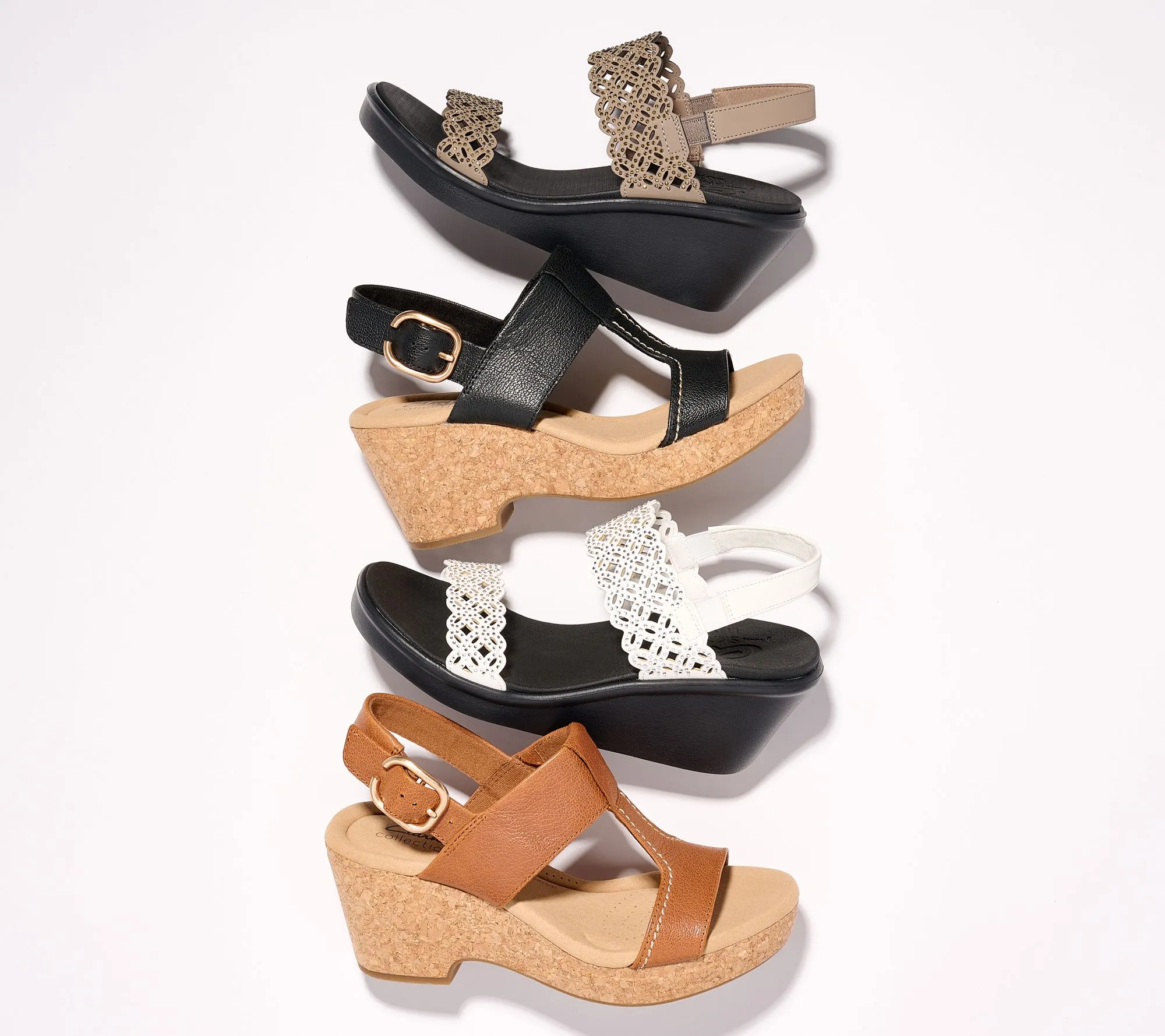 Leather Wedges in Giselle Style by Clarks Collection