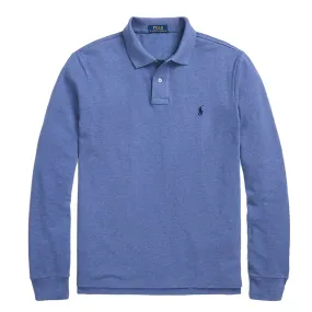 CLASSIC FIT MESH LONG SLEEVE POLO SHIRT BLUE