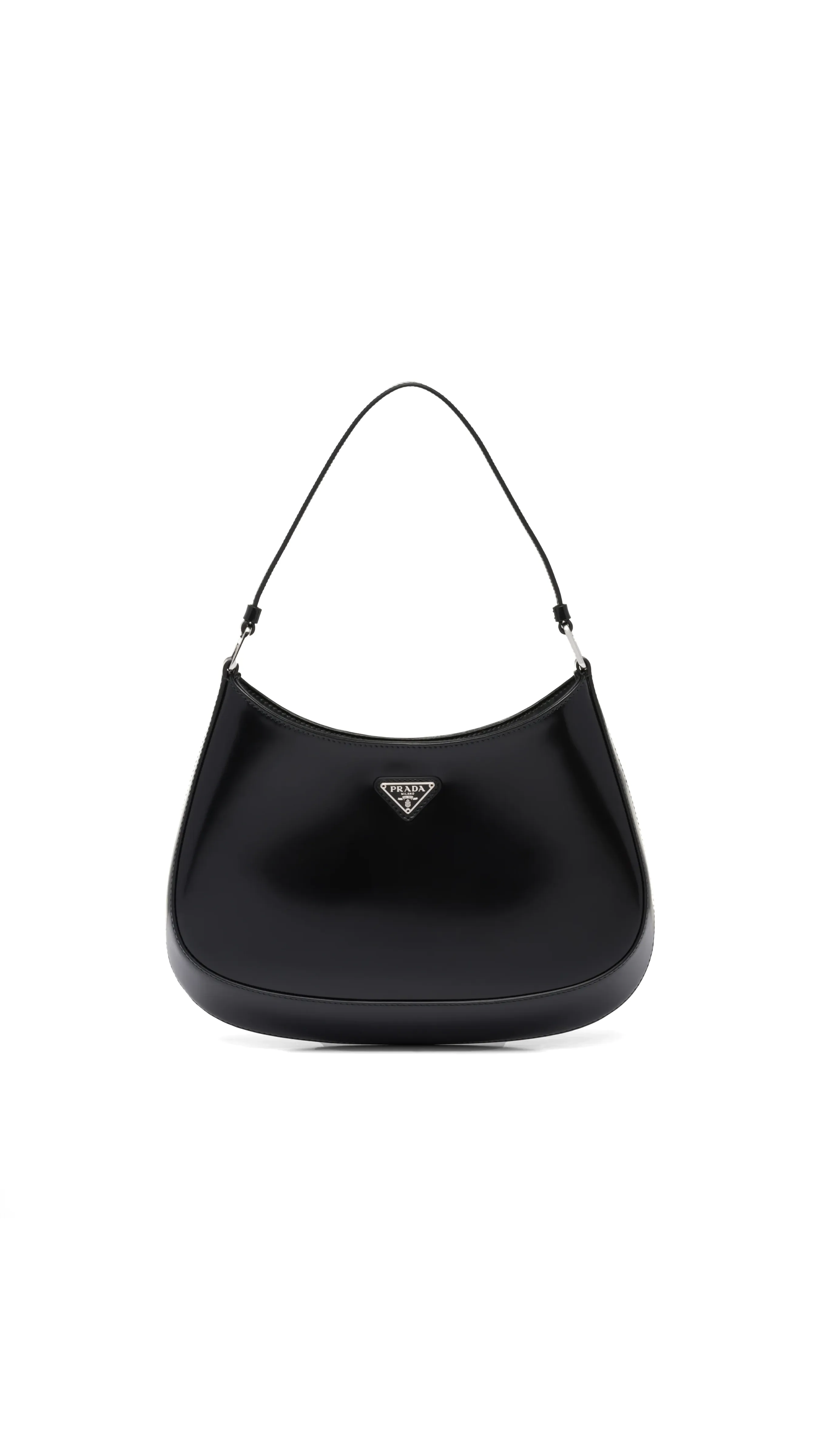 Black Shoulder Bag with Brushed Leather