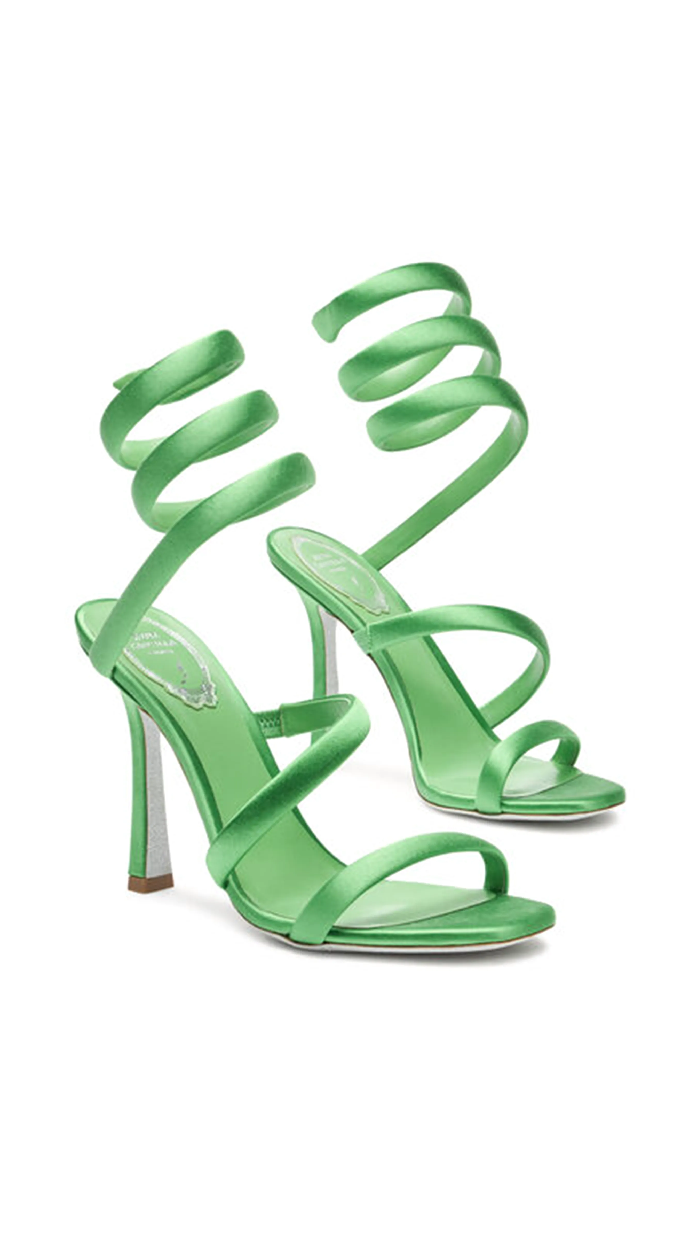 Green Cleopatra Satin Sandals