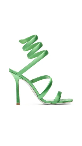 Green Cleopatra Satin Sandals