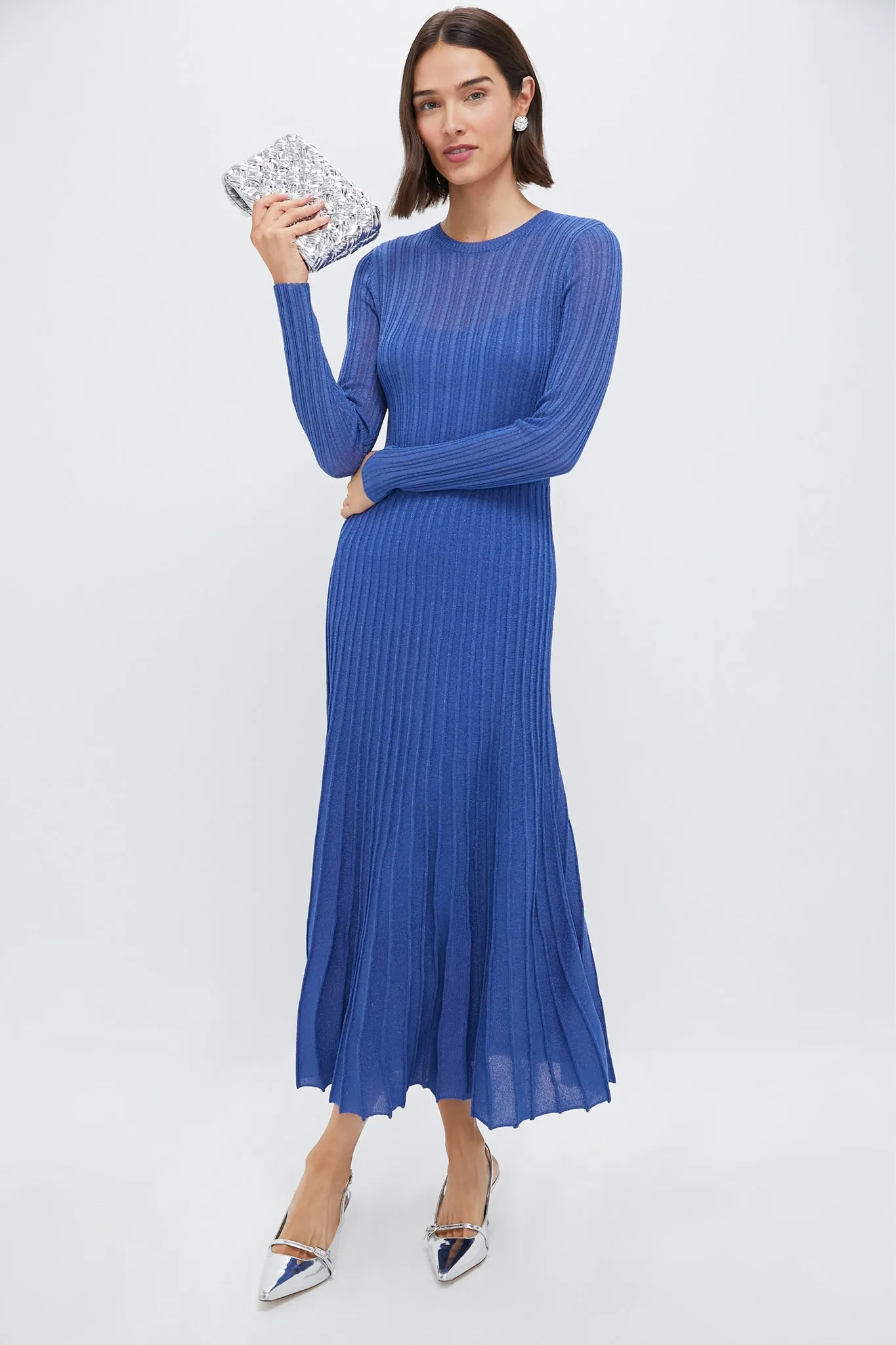 Cobalt Shimmer Knit Cammie Maxi Dress