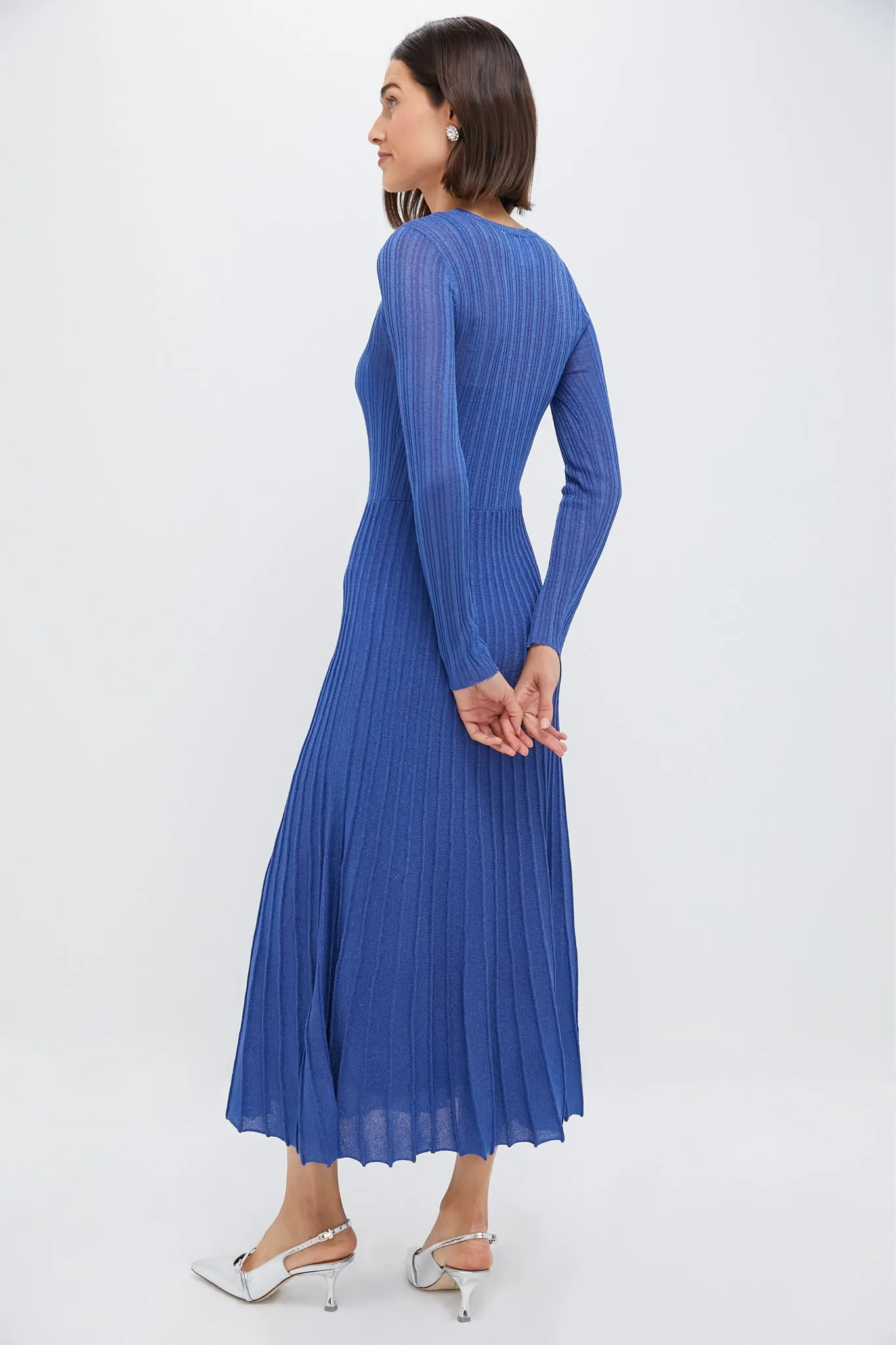 Cobalt Shimmer Knit Cammie Maxi Dress