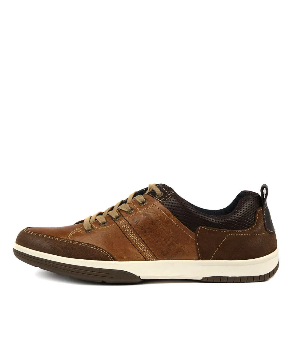 COLORADO Victor Tan-brown Leather Sneakers