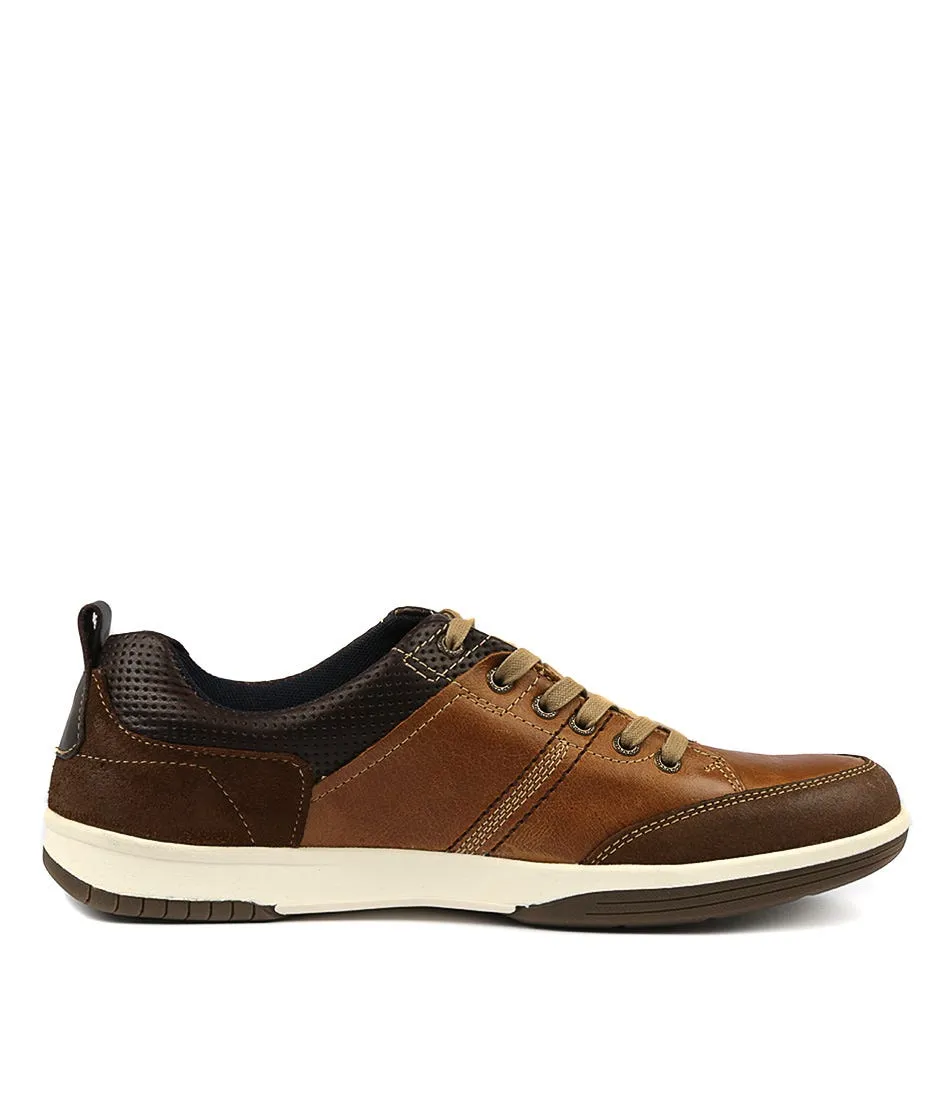 COLORADO Victor Tan-brown Leather Sneakers