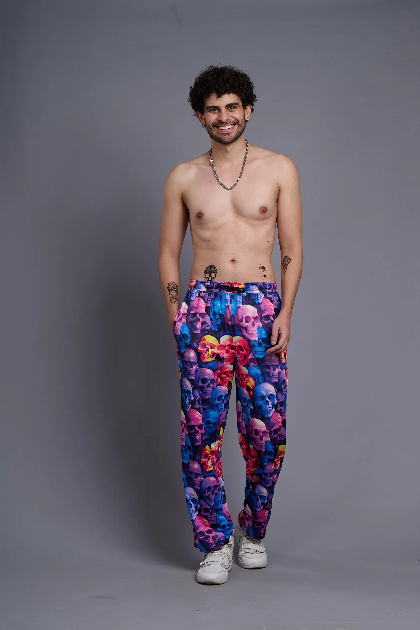 Colourful Skull Printed Joggers for Men