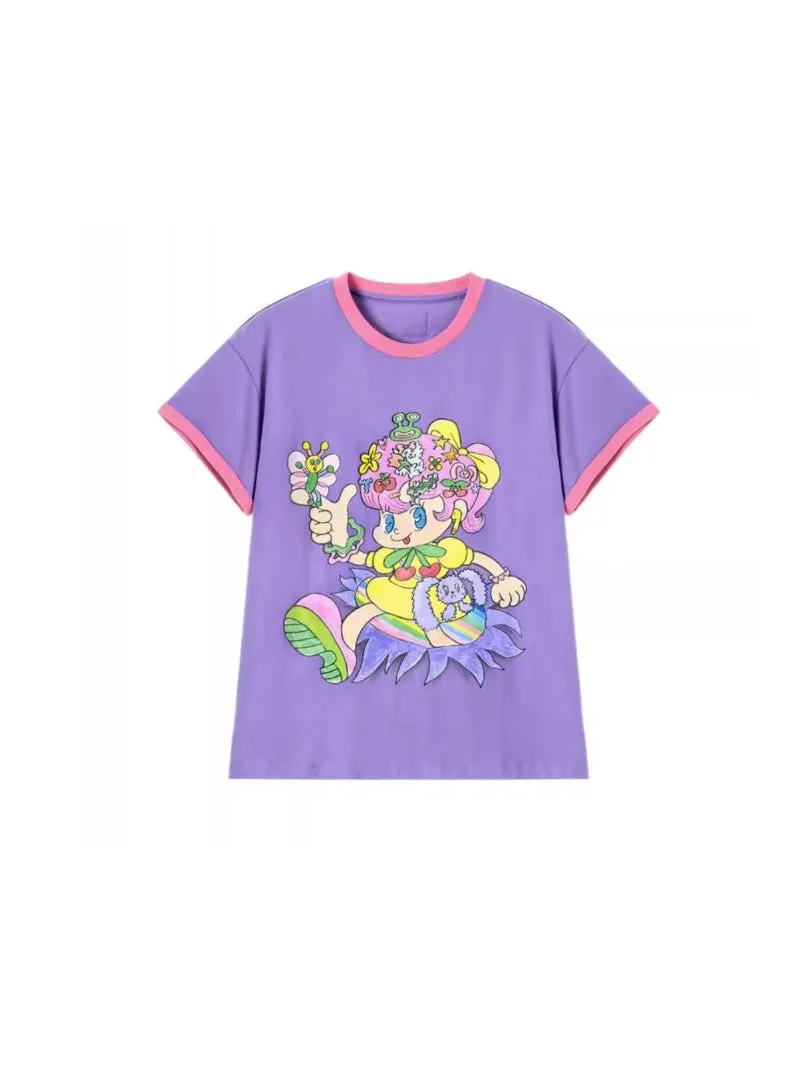 Comic Girl Print T-shirt