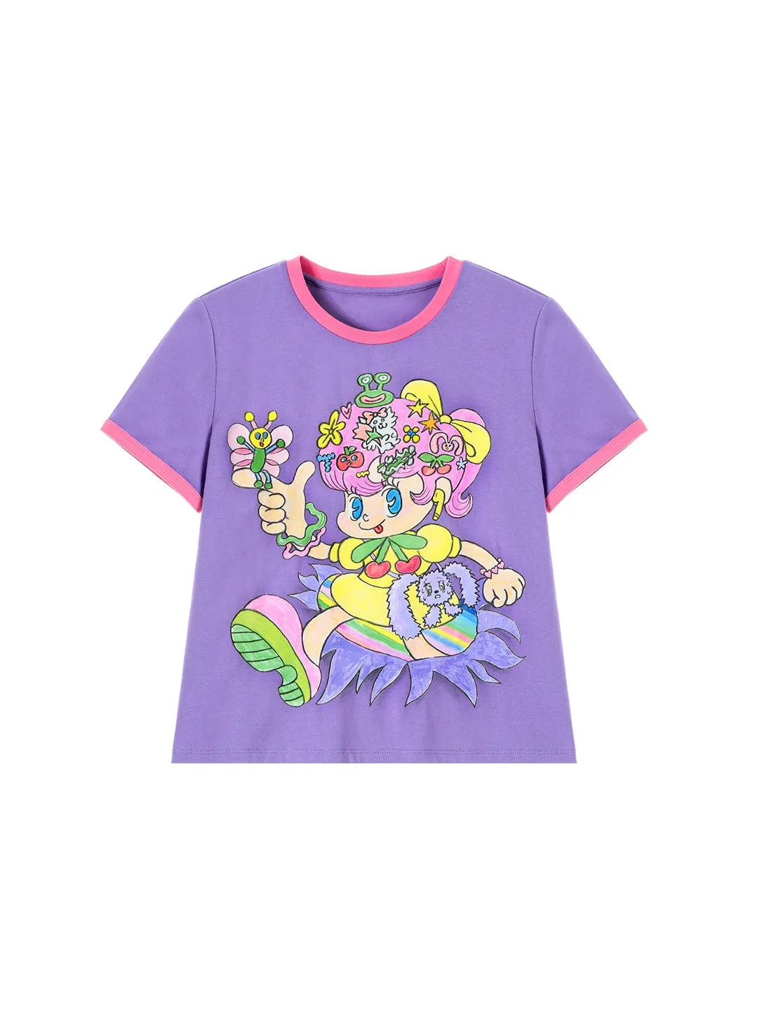 Comic Girl Print T-shirt