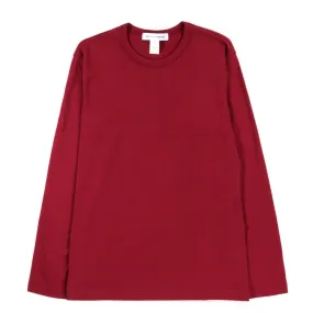 comme des garcons shirt long sleeve t015 burgundy