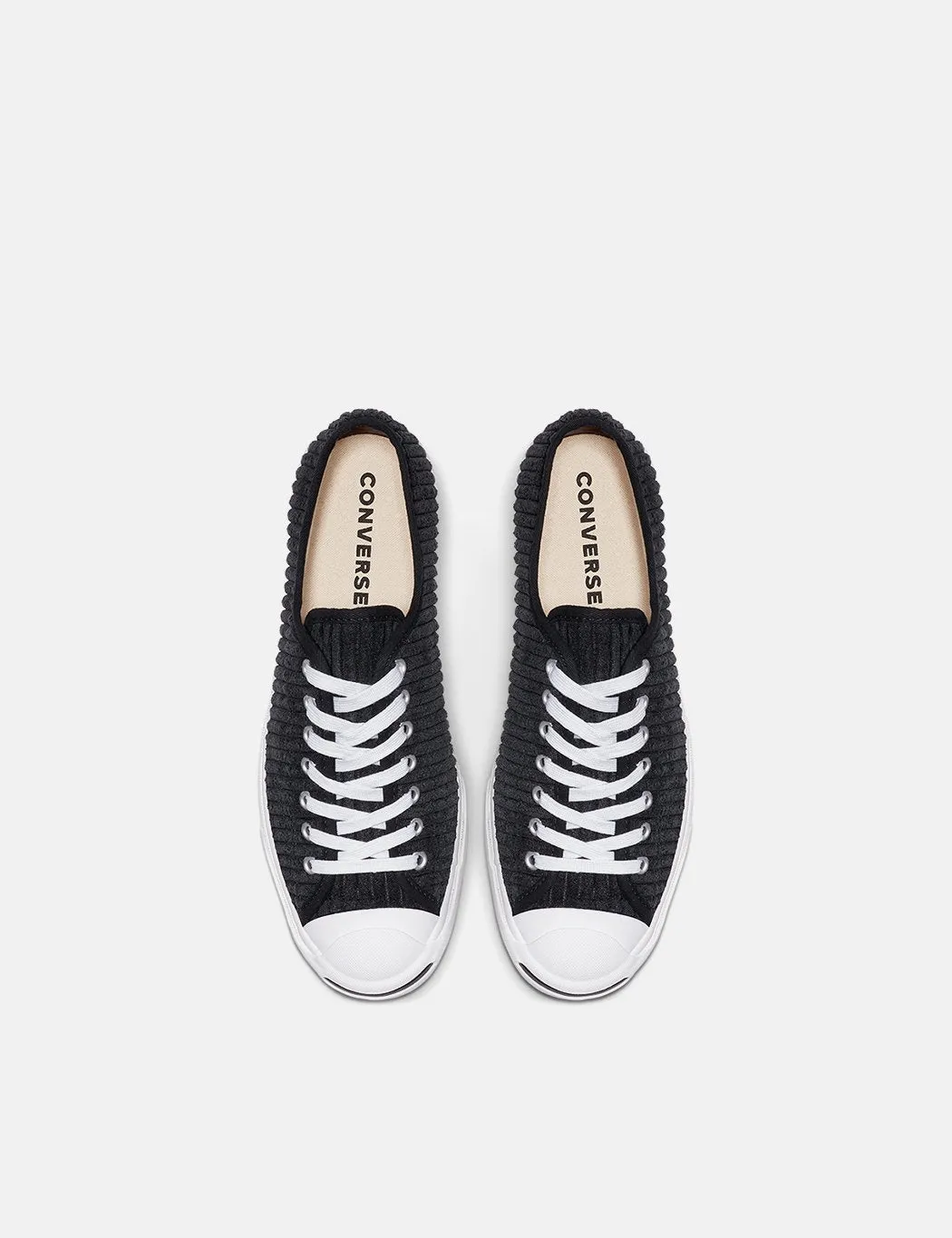 Converse Jack Purcell Wide Wale Cord Sneakers in Black/White