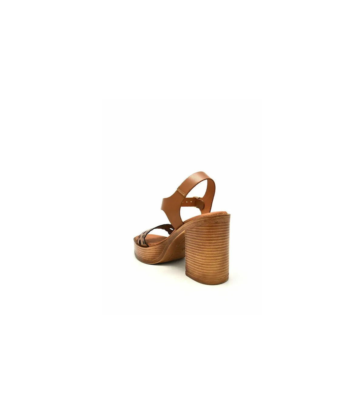 copy of Ragazza Leather with heel Sandal- Tabac 0312