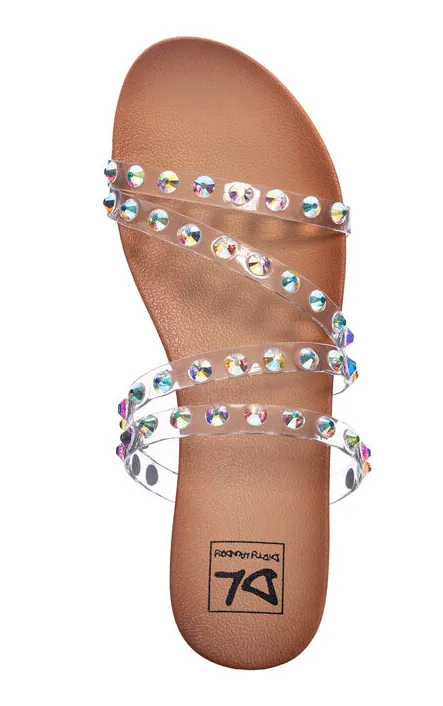 Iridescent Coral Flat Sandal