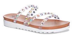 Iridescent Coral Flat Sandal