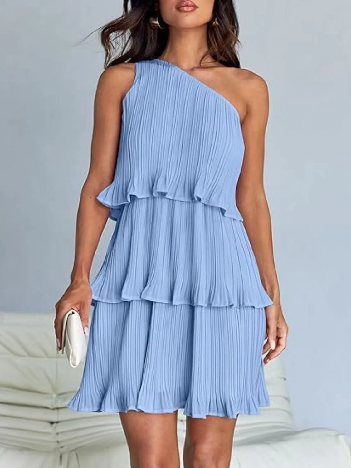 Chic Corine Layered Single-Shoulder Dress