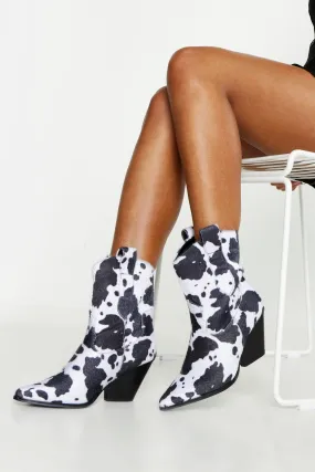 Cow Print Western Boots