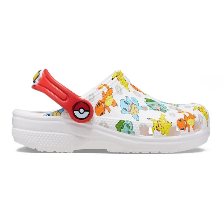 Crocs Classic Pokemon Clogs for Kids in White