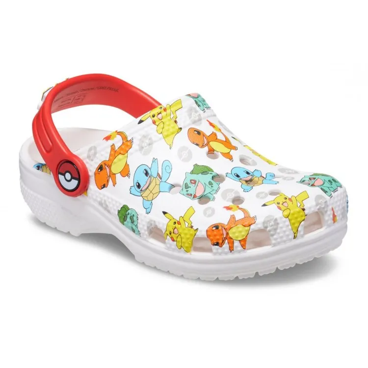 Crocs Classic Pokemon Clogs for Kids in White