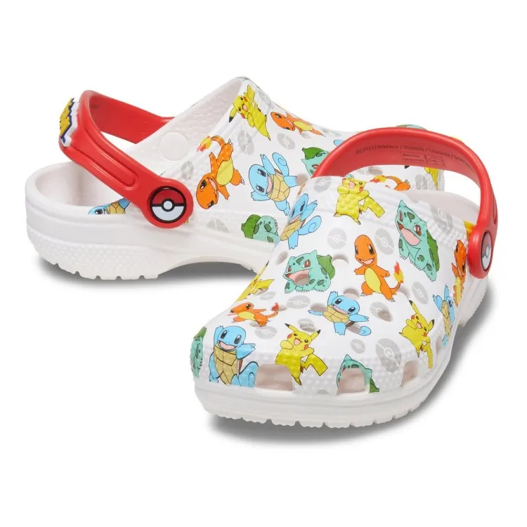 Crocs Classic Pokemon Clogs for Kids in White