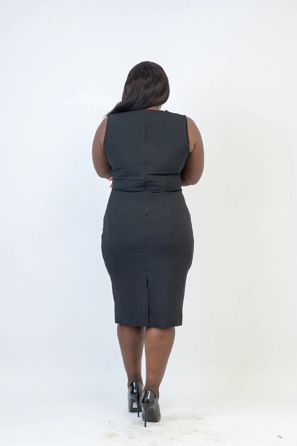 Black Dami Sheath Dress