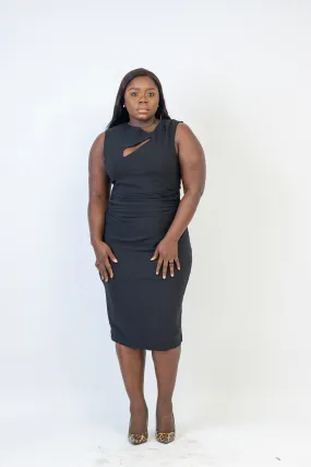 Black Dami Sheath Dress