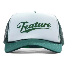 Dark Green and White Freew Trucker Hat