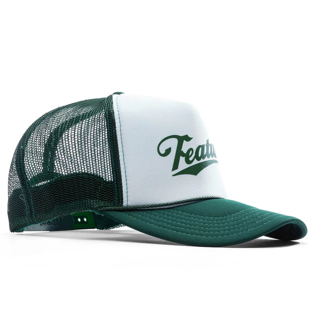 Dark Green and White Freew Trucker Hat